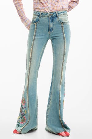 flared jeans light blue denim