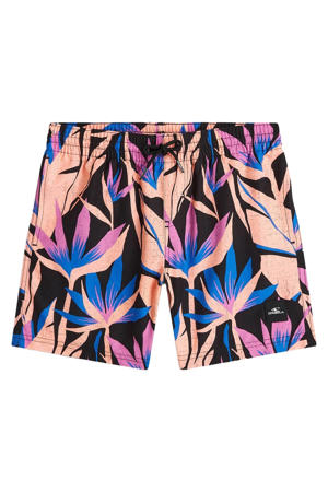 zwemshort zwart/roze/blauw