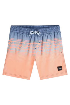 zwemshort Logo Stripe zalmroze/blauw