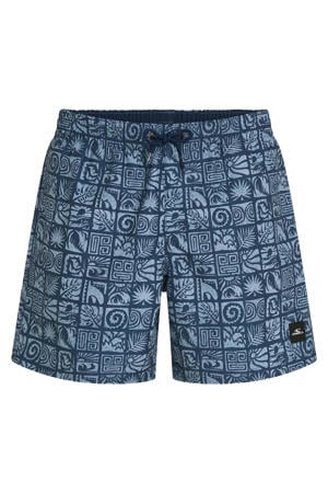 zwemshort Print 16" blauw/donkerblauw