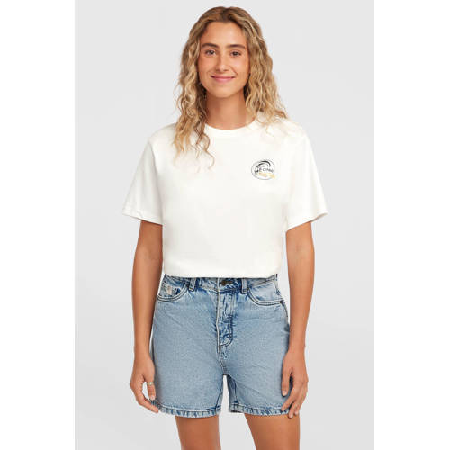 O'Neill denim wide leg regular waist short medium blue denim afbeelding