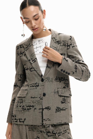 geruit regular blazer grijs melange