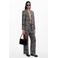 Desigual geruit regular blazer grijs melange