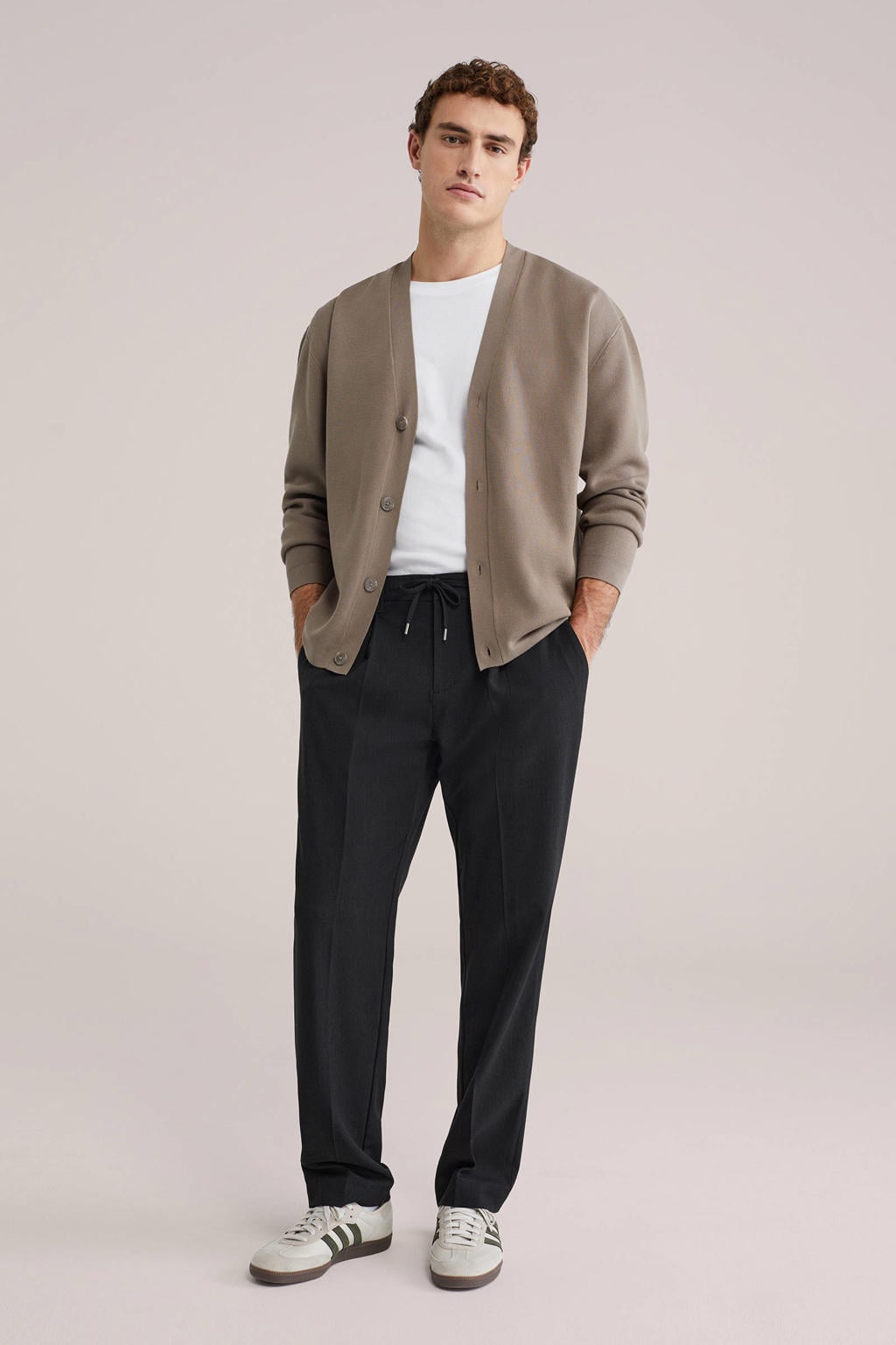 WE Fashion regular chino donkergrijs