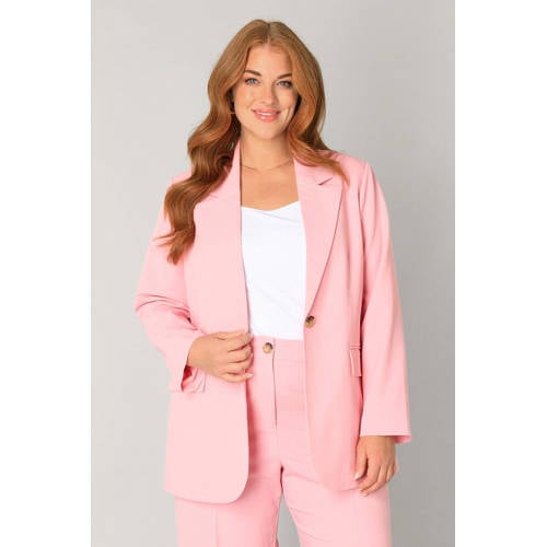 Base Level Curvy regular blazer lichtroze afbeelding