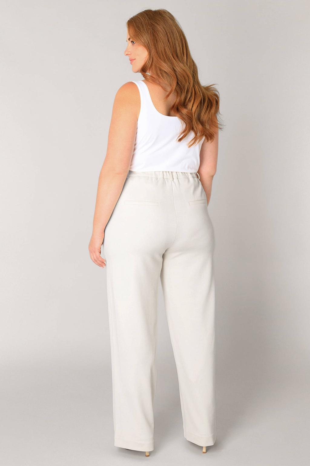 Zandkleurige dames Base Level Curvy straight regular waist capri van katoen met effen