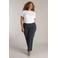 Colletta straight high waist gestreepte casual broek donkerblauw