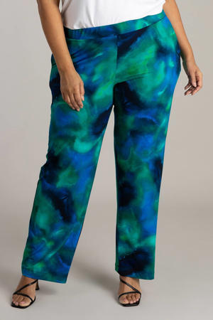 straight high waist casual broek blauw