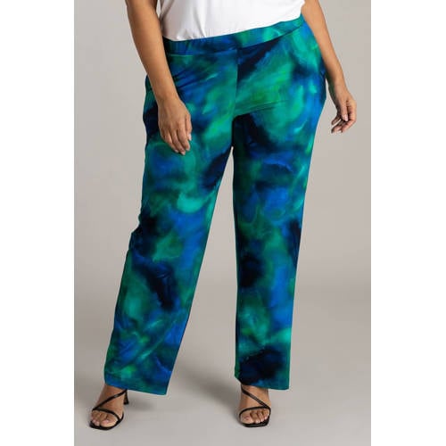 Colletta straight high waist casual broek blauw afbeelding