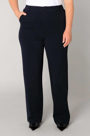 straight regular waist capri donkerblauw