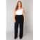 Base Level Curvy straight regular waist capri donkerblauw