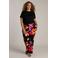 Colletta straight high waist gebloemde broek zwart