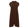 Mat Fashion midi jurk bruin