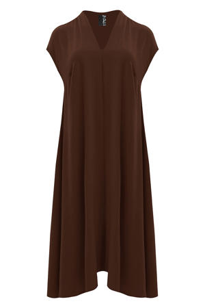 midi jurk bruin