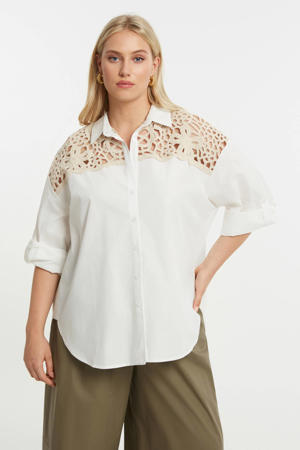 blouse wit gehaakt