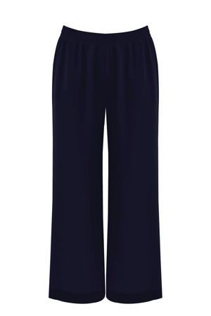 wide leg regular waist broek donkerblauw