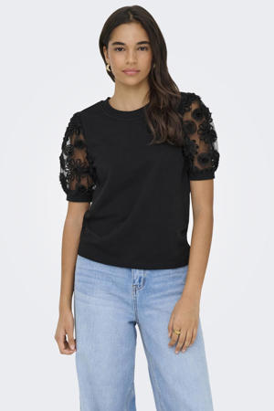 top met mesh zwart