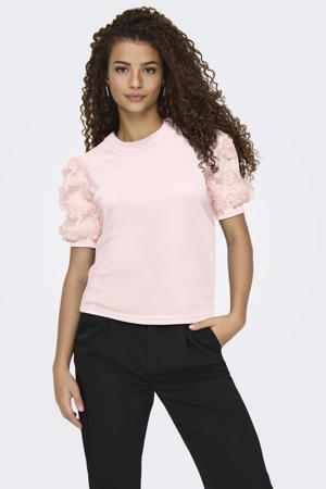 top met mesh lichtroze