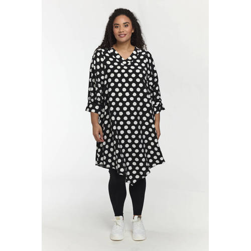 STUDIO tuniek met stippen zwart afbeelding