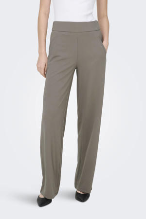wide leg high waist casual broek