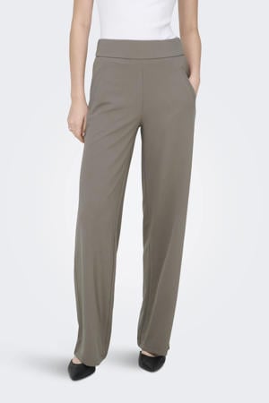 wide leg high waist casual broek