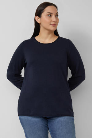 trui marineblauw fijn gebreid