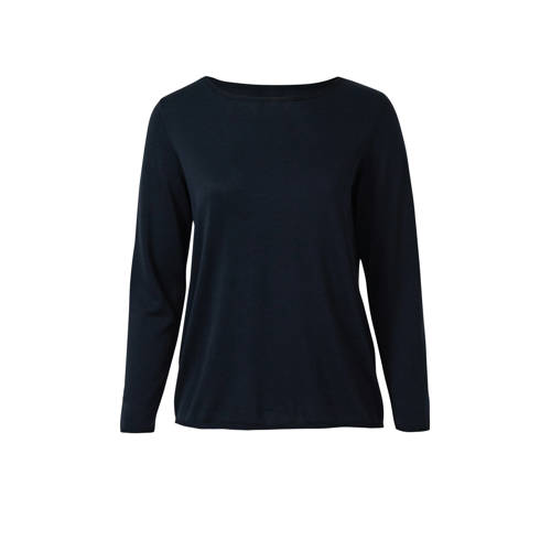 s.Oliver Curve trui marineblauw fijn gebreid afbeelding