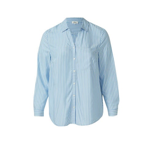 s.Oliver Curve gestreepte blouse lichtblauw afbeelding