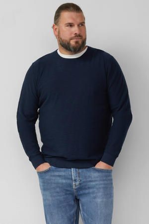 trui fijn gebreid donkerblauw