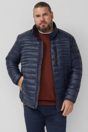 gewatteerde jas donkerblauw