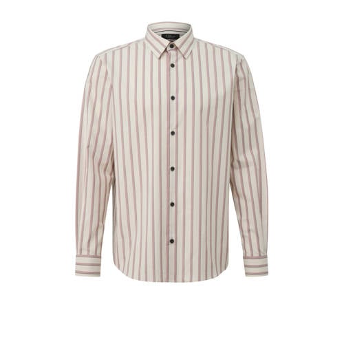 s.Oliver BLACK LABEL regular gestreepte casual overhemd beige afbeelding