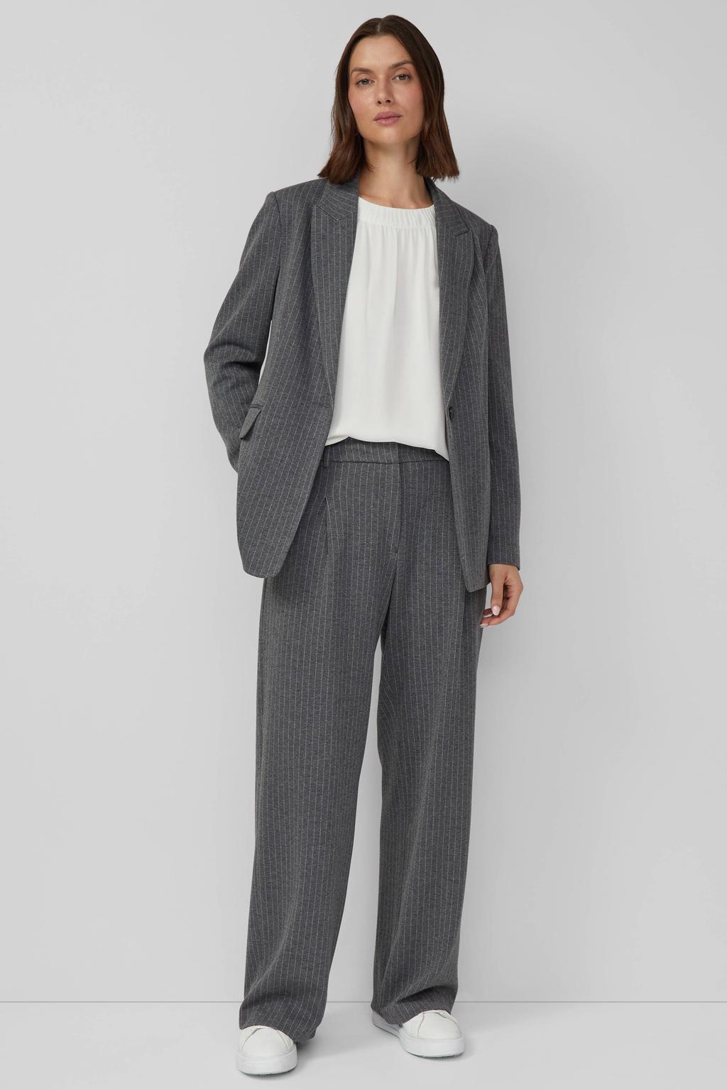 Witte dames s.Oliver BLACK LABEL top van polyester met effen, korte mouwen en ronde hals