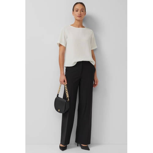 s.Oliver BLACK LABEL straight regular waist pantalon zwart afbeelding