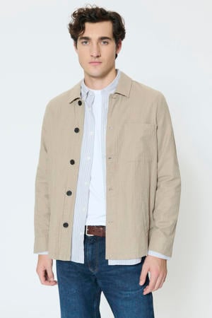 overshirt met linnen beige