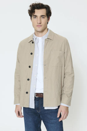 overshirt met linnen beige