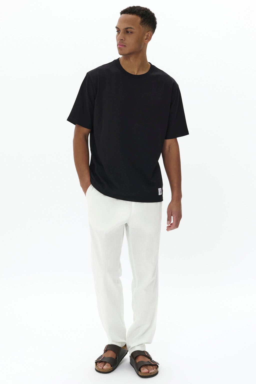 Matinique MAbarton regular casual broek met linnen broken