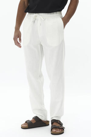 MAbarton regular casual broek met linnen broken