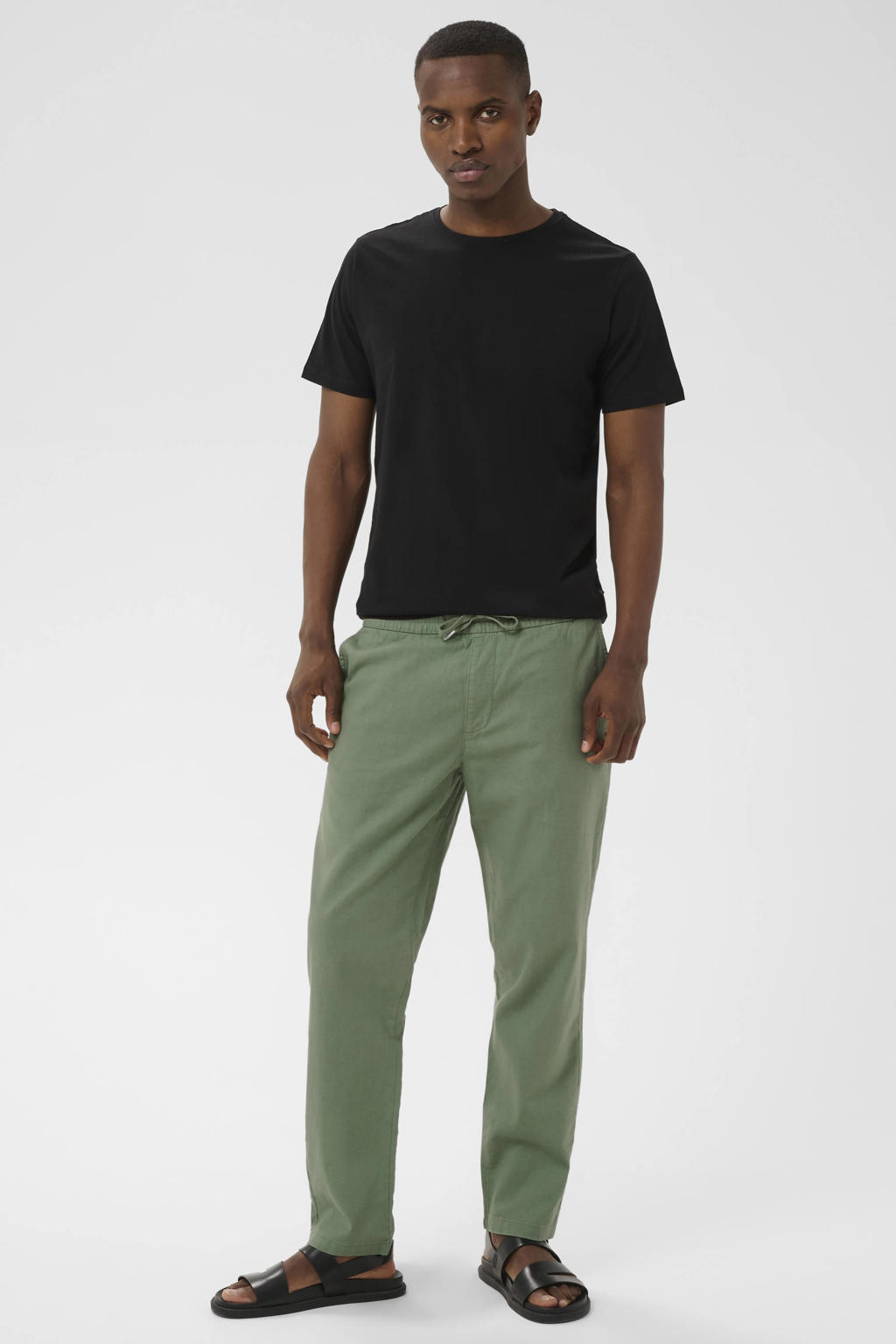 Matinique MAbarton regular casual broek met linnen groen