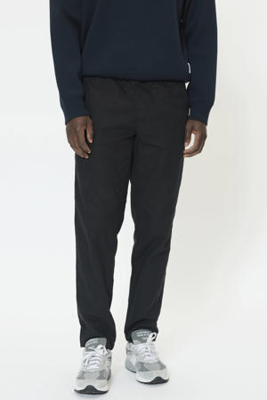 MAbarton regular casual broek met linnen zwart