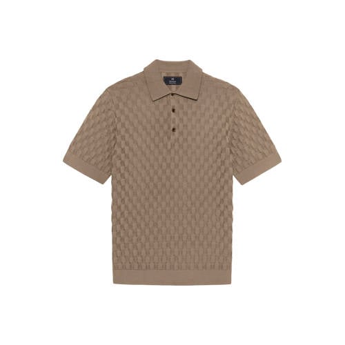 Matinique regular polo met ingebreid patroon lichtbruin afbeelding