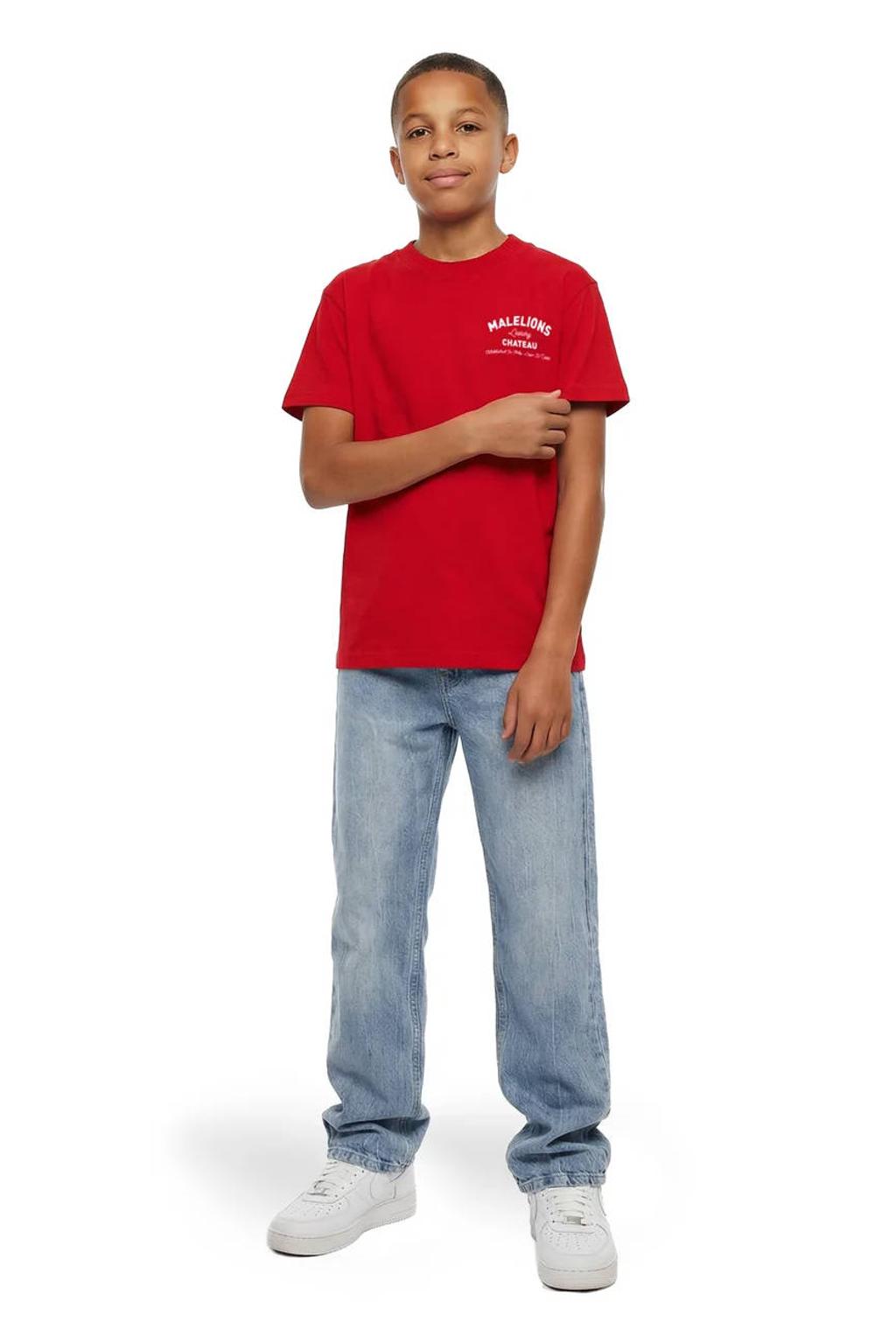 Malelions T-shirt met backprint rood