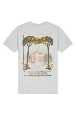 T-shirt met backprint grijsblauw