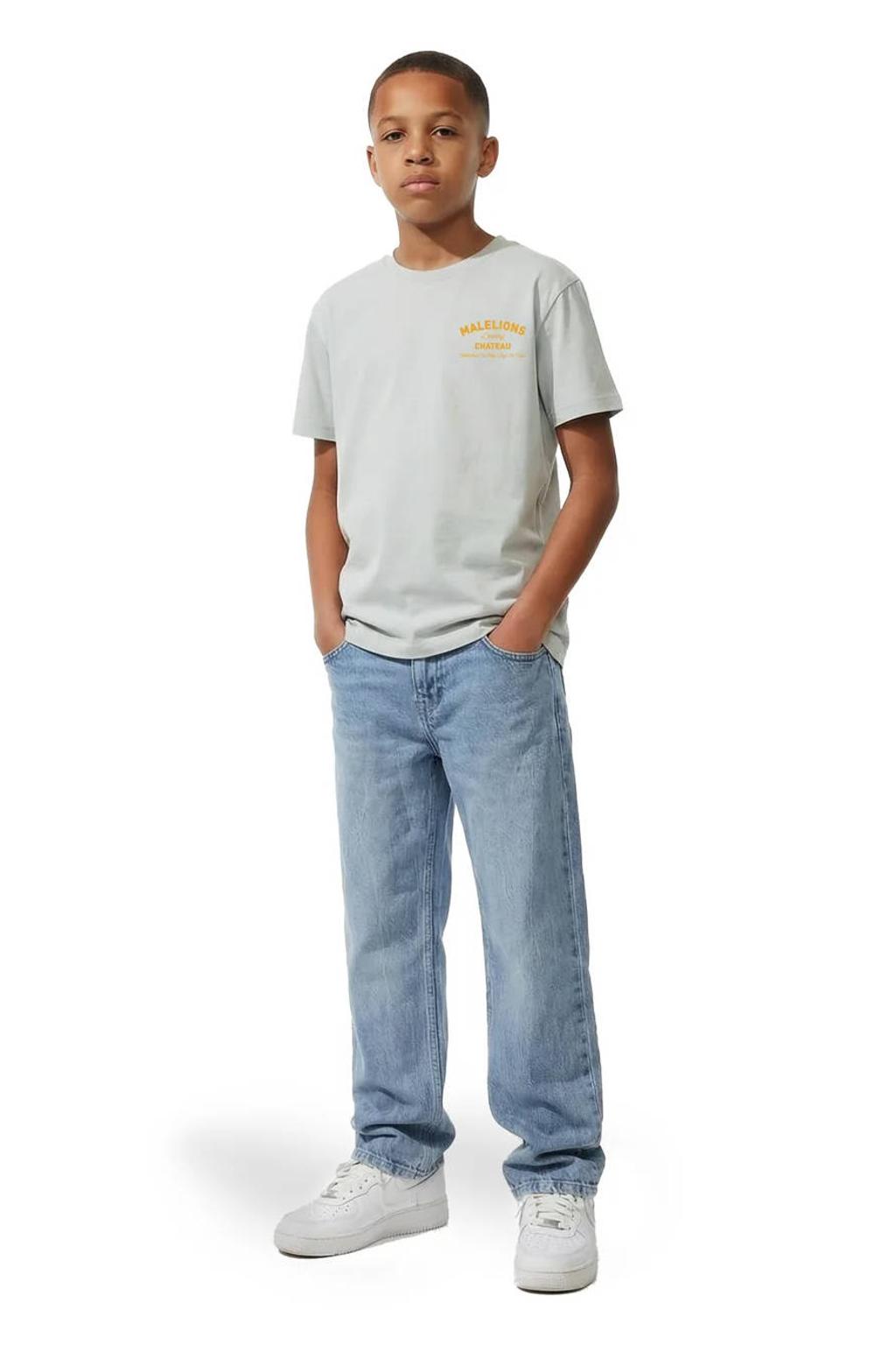 Malelions T-shirt met backprint grijsblauw