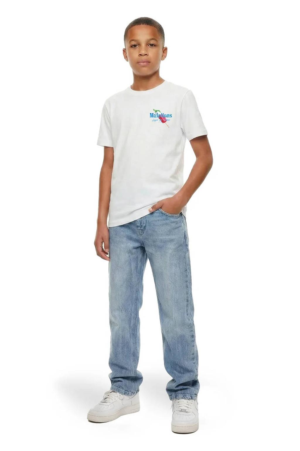 Malelions T-shirt met backprint wit