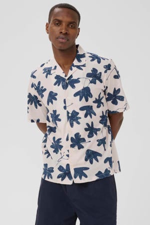 katoenen regular fit overhemd met print - offwhite