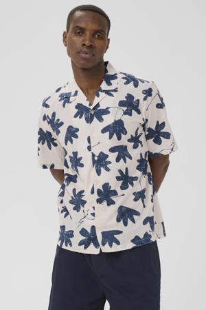 katoenen regular fit overhemd met print - offwhite