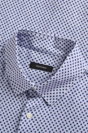 thumbnail: Matinique linnen regular fit overhemd met print - donkerblauw
