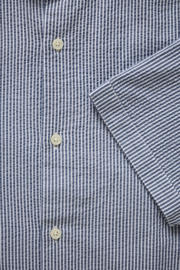 thumbnail: Matinique katoenen regular fit gestreept overhemd - blauw