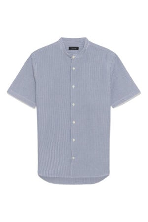 katoenen regular fit gestreept overhemd - blauw