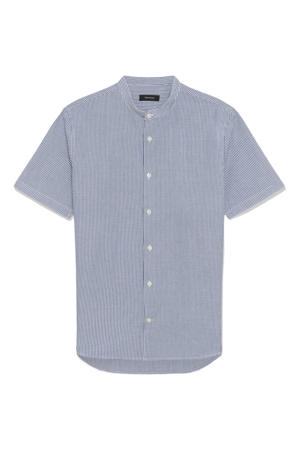 katoenen regular fit gestreept overhemd - blauw